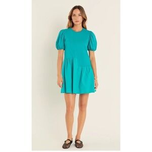 English Factory Knit Woven Mixed‎ Women's Dress Nordstrom Kelly Green Size M